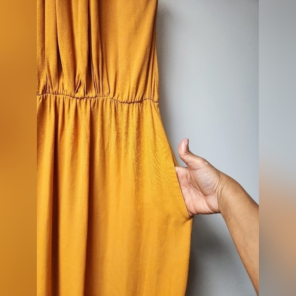Zara Limited Edition Halter Maxi Dress In Yellow With Pockets Size M. - Picture 7 of 16